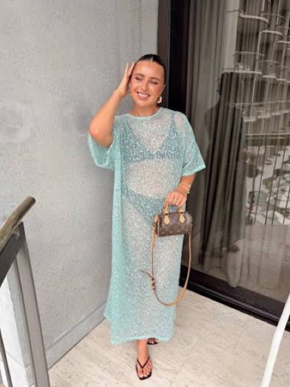 NWT VRG Grl Sequin Knit Maxi Dress in Mint Green size 8 AU SOLD OUT